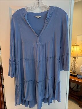 Elan Blue Tiered Tunic